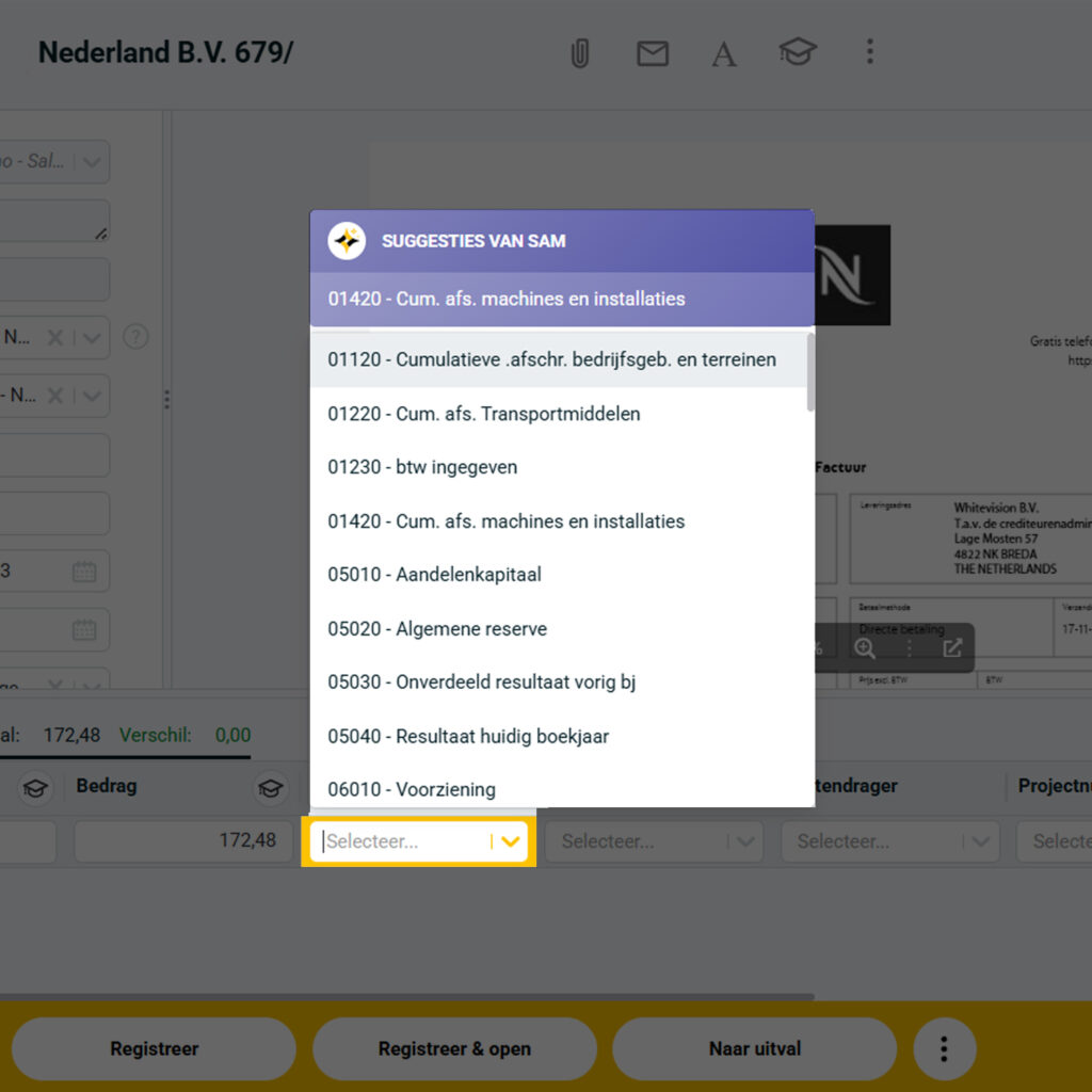 AI-gestuurde grootboek- en kostenplaats voorstellen